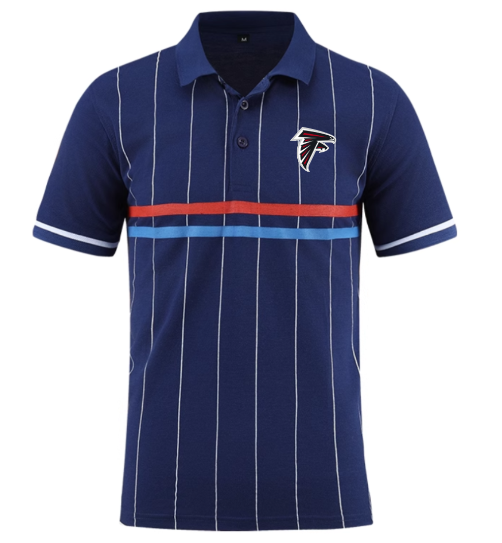 Atlanta Falcons blue Men 2025 NFL polo T shirt->nfl t-shirts->Sports Accessory